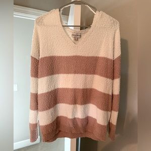 Pink and white sweater size large